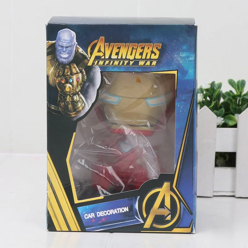 iron man in box Фигурка с качающейся головой игрушка Dragon Ball Z Сон Гоку криллин Супер Марио Мстители супер герой Кошмар перед Рождеством Джек игрушки - Цвет: iron man in box