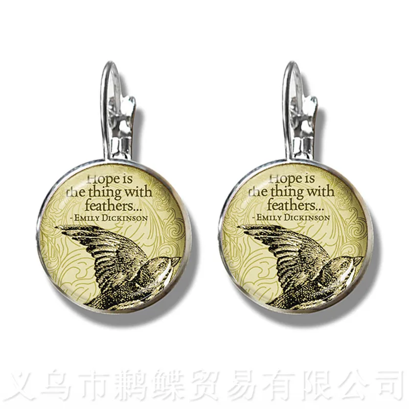 Flamingo Pattern Earrings New Fashion Round Glass Bird 16mm Dome Silver Plated Stud For Women Great Gift | Украшения и аксессуары