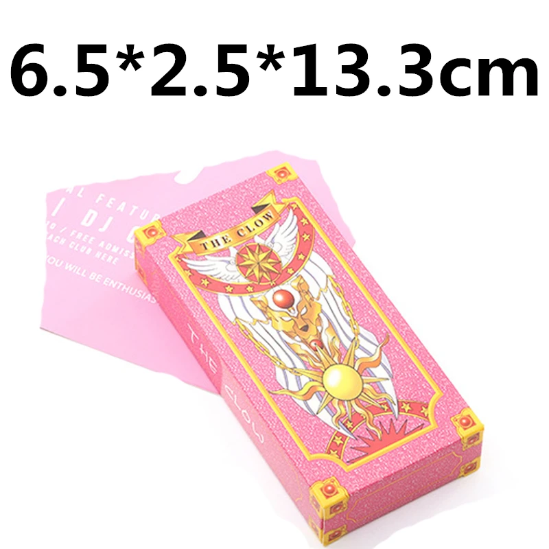 52 шт./компл. аниме Cardcaptor Sakura Косплэй реквизит розовый/красный таро карты КИНОМОТО Сакура Card набор девочек Волшебная аксессуары - Цвет: pink-small