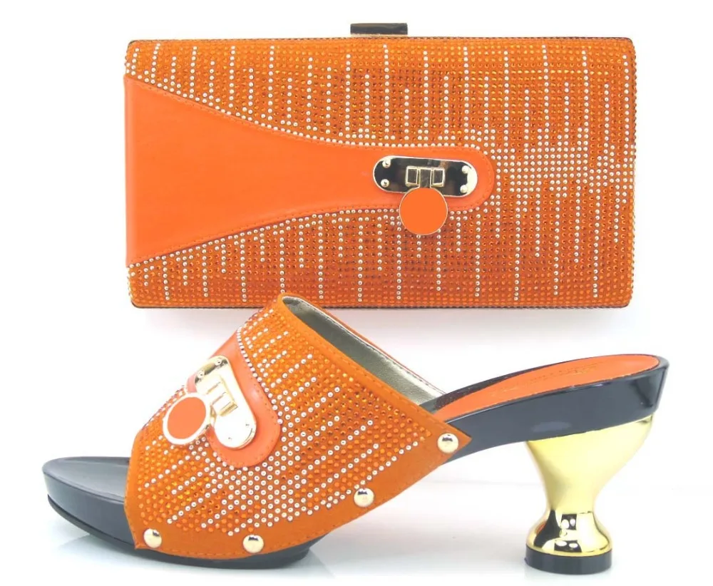 2016 Женская Мода Итальянский Соответствия Обуви И Сумки Набор С Стразами Высокое