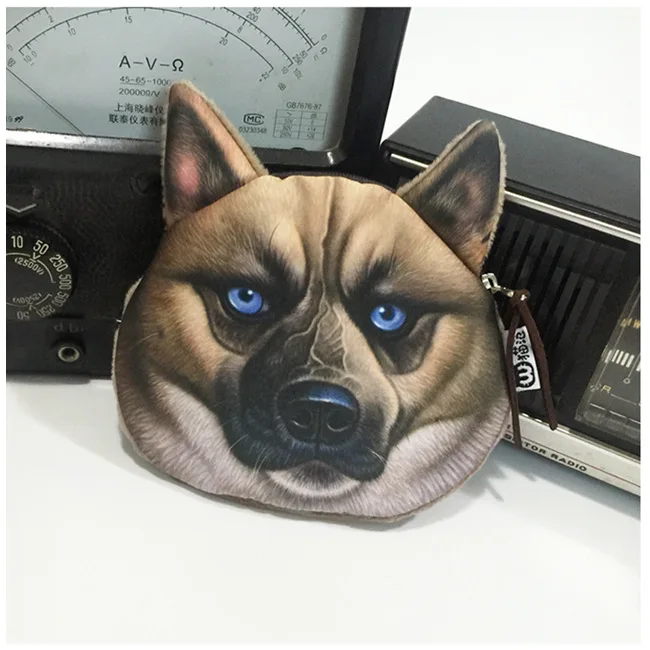 Бесплатная доставка! 1 партия = 8 шт.! Сумка для монет Fierce dog/маленький кошелек в