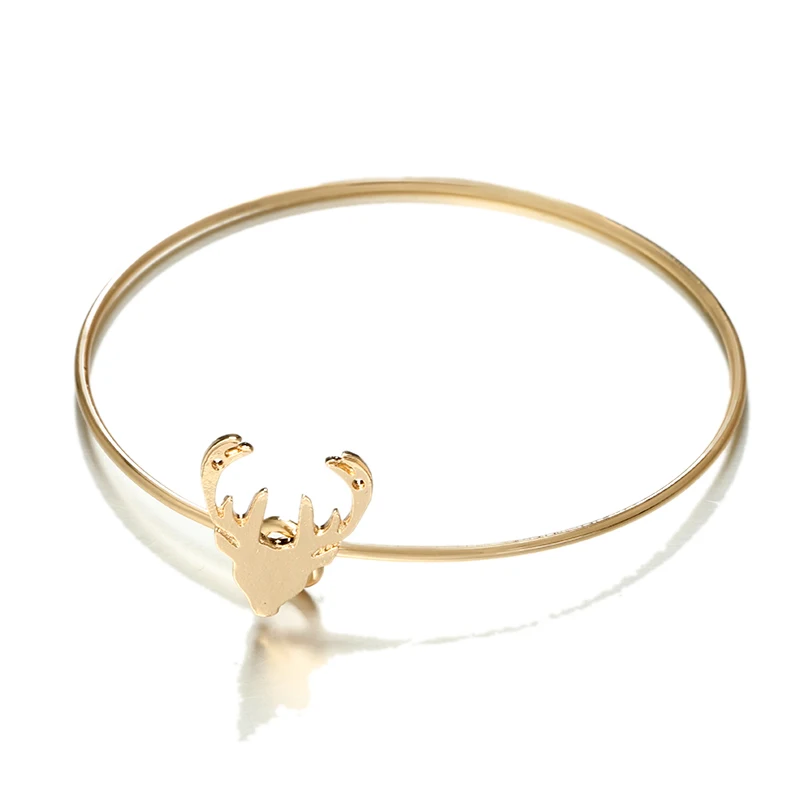 Docona в богемном стиле лист Олень Снежинка браслеты на запястье золото