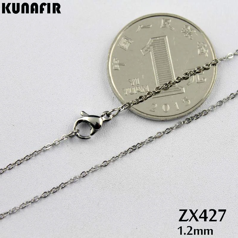 Наиболее тонкая цепочка 1,2 мм крест цепи 316L ожерелье из нержавеющей стали Женская мода ювелирные изделия, маленькое колье 20 штук ZX427