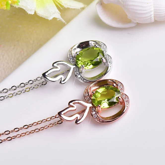 

KJJEAXCMY boutique jewels 925 silver inlaid natural olivine suit fashion gems jewelry