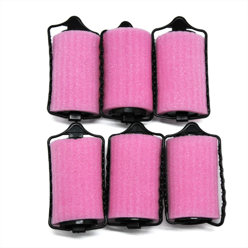 Розовая губка ролик черный пластик DIY Пена бигуди для женщин Hairwear|curler for hair|curler hair