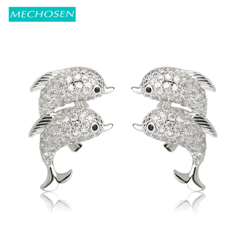 Женские серьги-дельфины MECHOSEN серьги золотого цвета с медными ушками для пирсинга