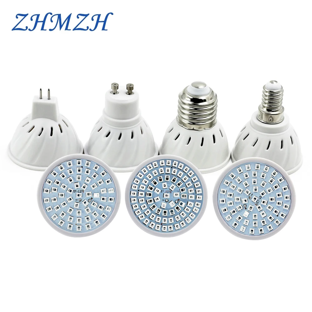 

220V 110V LED Plant Grow Lights E27 E14 MR16 GU10 Growing Lamp Bulb 60LEDs 80LEDs Growth Lamps Full Spectrum For Indoor Garden