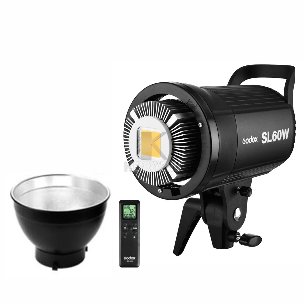 2 шт. x Godox SL-60W CRI 95+ светодиодный светильник SL60W 5600K+ 60x90 см софтбокс+ подставка 2,8 м+ пульт дистанционного управления+ отражатель