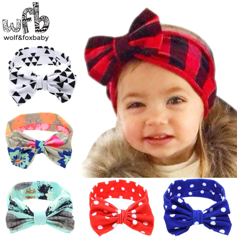 

Retail headband rabbit ears bowkont resilience fashion hair accessories baby infant Kids children