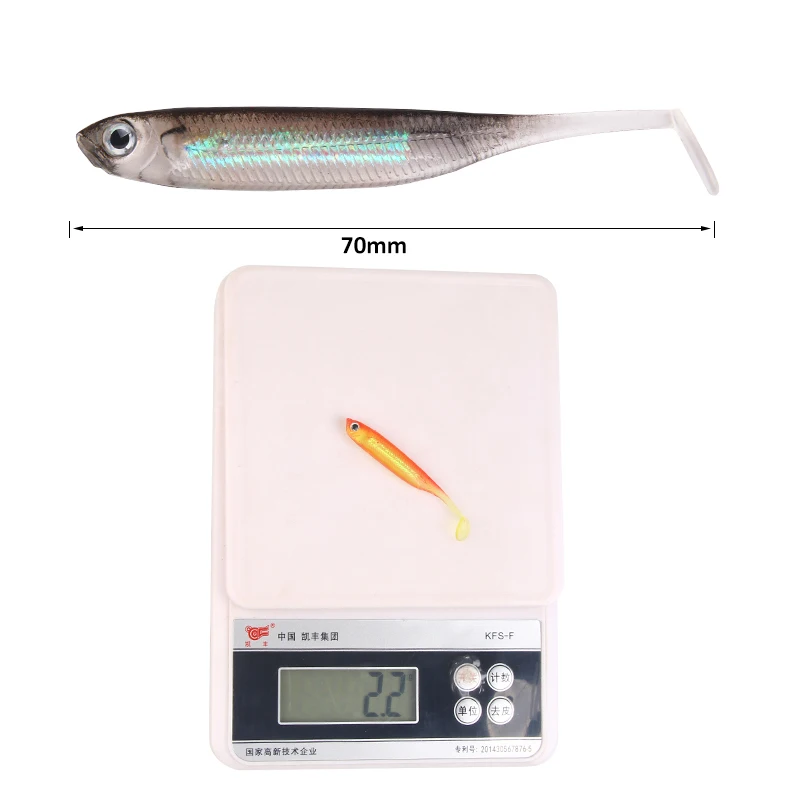 SEAPESCA 10 шт./лот силиконовая Мягкая червячная наживка виброхвост 70 мм 2 г