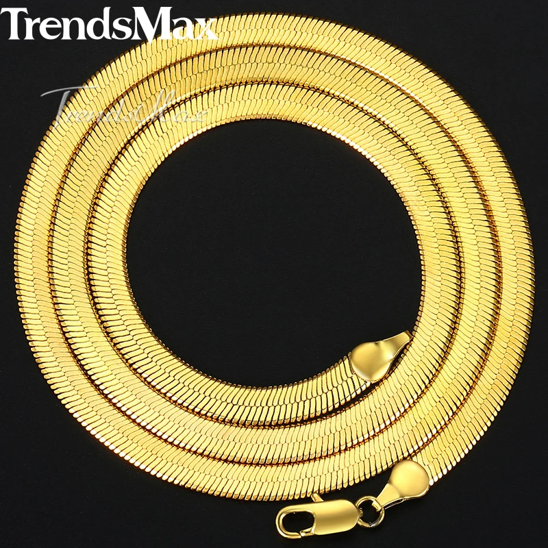 Trendsmax змея рыбий скелет цепи Цепочки и ожерелья для Для мужчин женщин золото