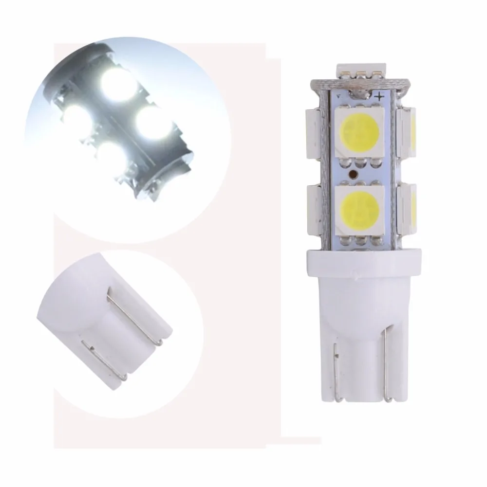 10 шт. T10 194 168 168NA 175 2825 W5W 5050 9 SMD внутренний Автомобильный светодиодный номерной знак