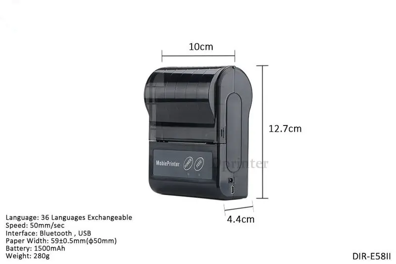 58mm Mini Wireless Bluetooth Handheld Thermal Receipt Portable Printer for Android IOS Windows Pocket thermal printer | Компьютеры и