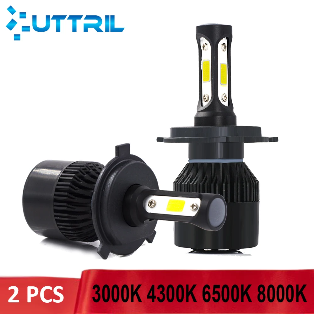 Uttril 2 шт. мини 3000K H11 светодиодные Автомобильные противотуманные фары H4 H7 H1 H3 9005 9006