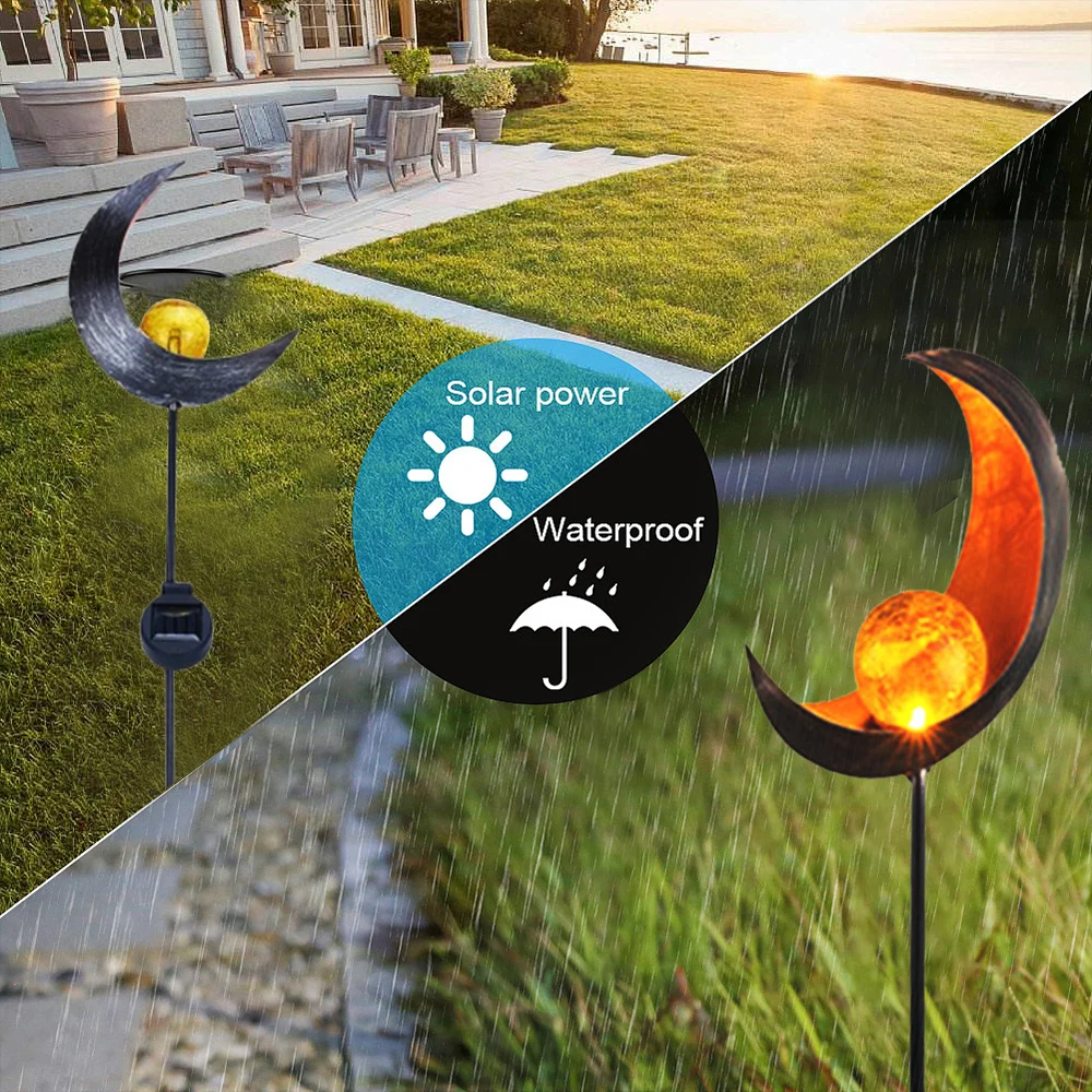 Светодиодная лампа на солнечной батарее металлическая декоративная Мерцающая