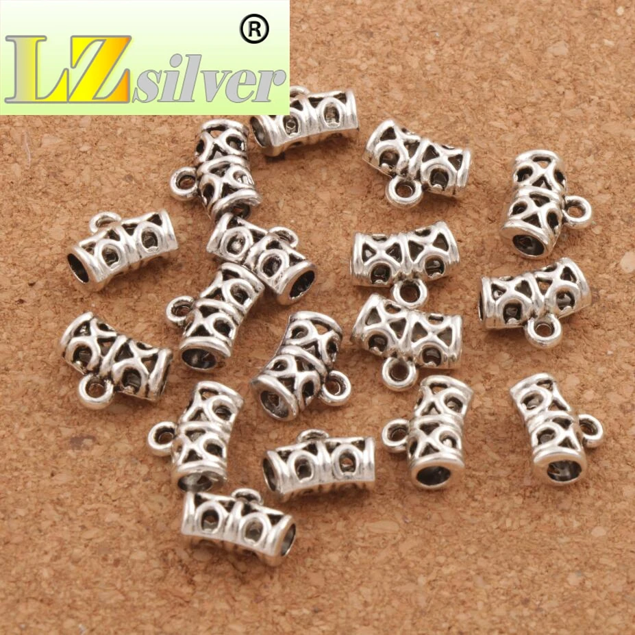 

Hollow Pendant Bail Tube Beads 9.7x11.6mm 300PCS zinc alloy Fit Charm Bracelets Jewelry DIY L724