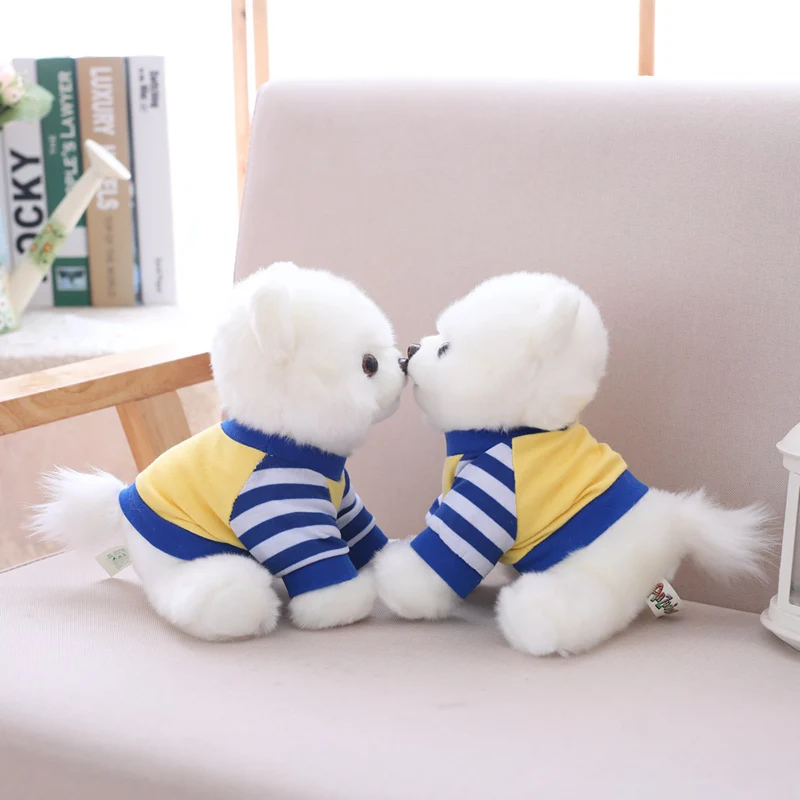 25 см Kawaii искусственный померанский шпиц собака милые плюшевые игрушки чучело белый шпиц Best на день рождения Рождественский подарок для детей