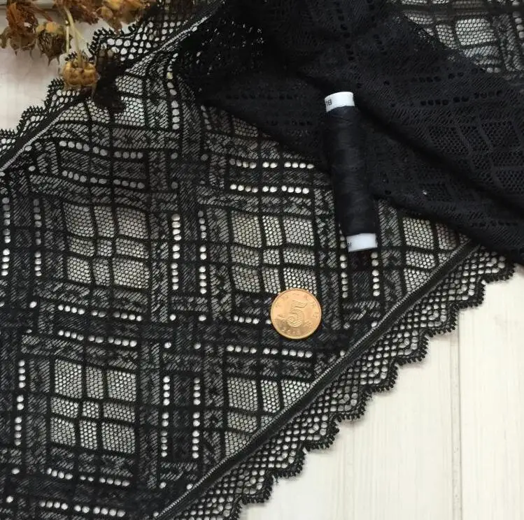 Горячий! 1 метр черная Красная Эластичная кружевная лента для рукоделия швейные