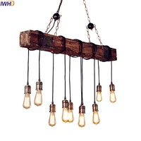 iwhd american country wooden led pendant lights fixtures dinning room restaurant vintage lamp industrial lighting loft style
