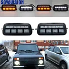 Аксессуары для стайлинга автомобиля, пара светодиодсветодиодный дневных ходовых огней для Lada Niva 4x4 1995 + с ходовым поворотным сигналом, лампа DRL