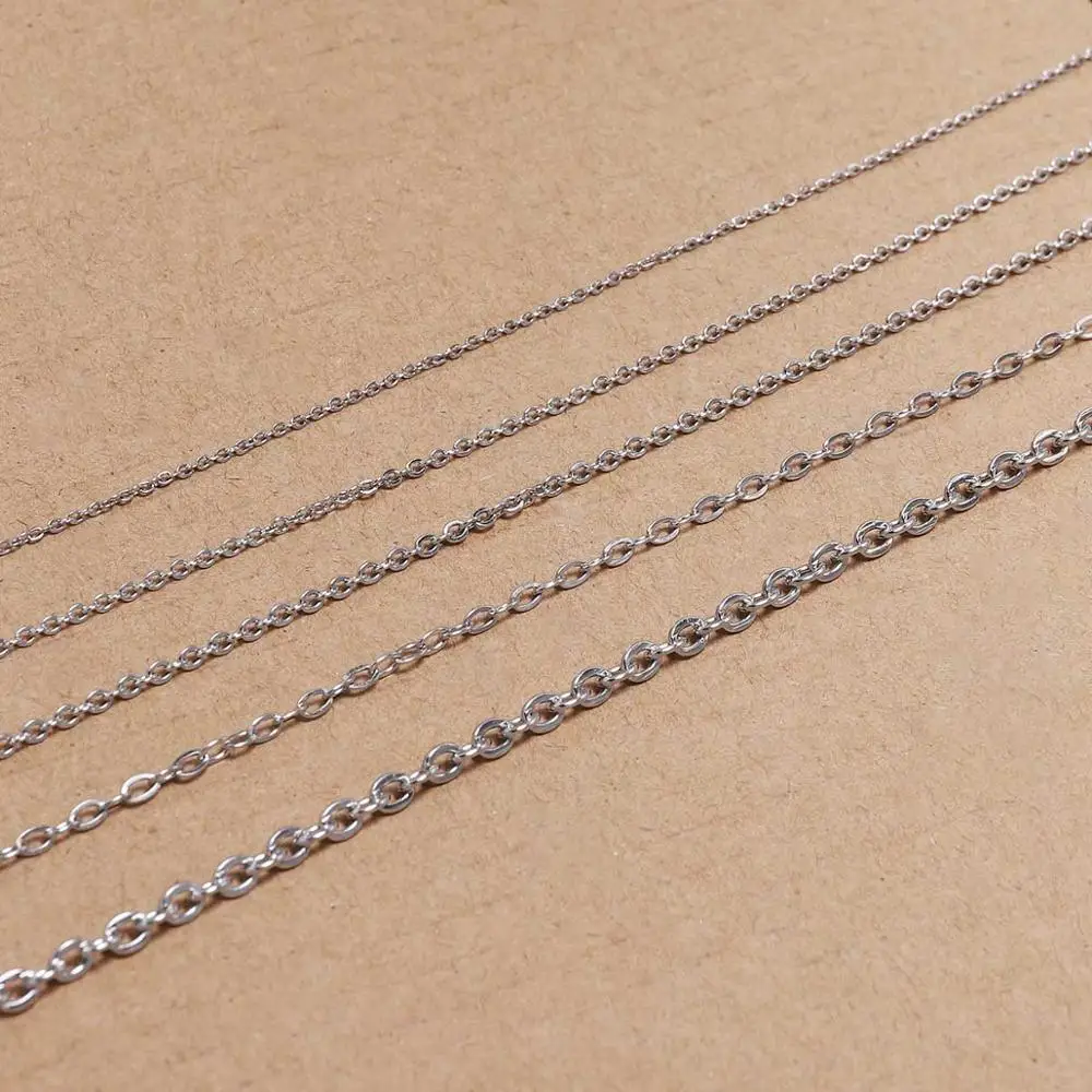 

5M/Lot 1.2 1.5 2.0 2.4 3.0mm Fine Stainless Steel Bulk Necklace Chain DIY Chains Jewelry Making Findings Supplies Accessories