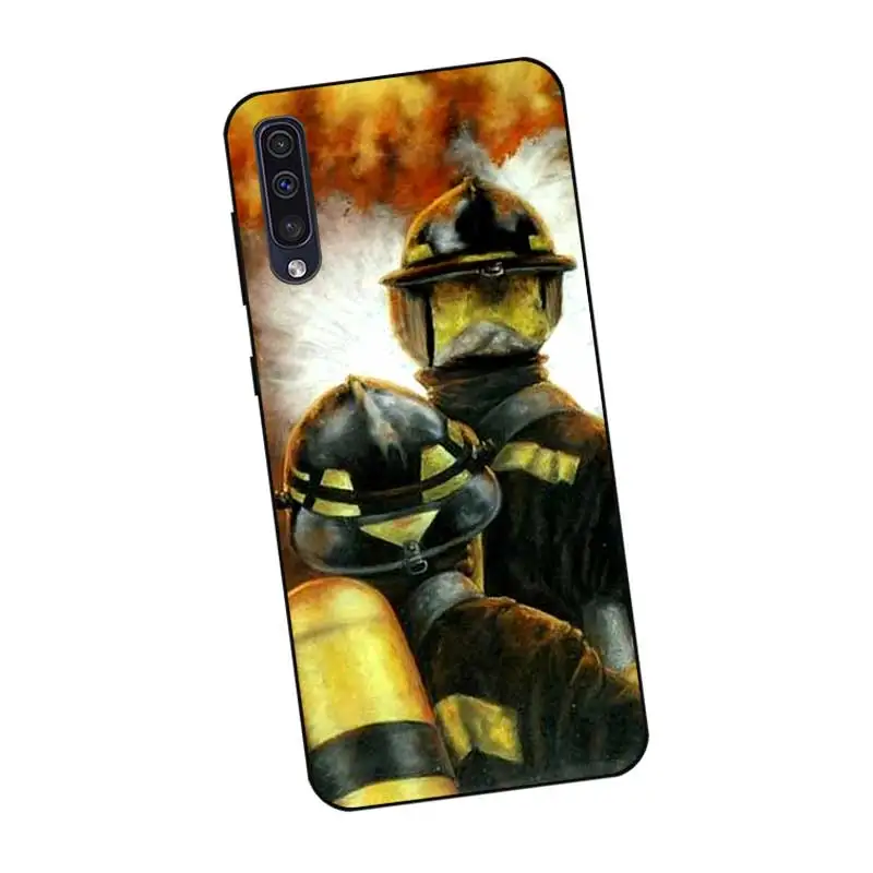 P069 Fireman Black Silicone Case For Samsung Galaxy A6 A7 A8 A9 A10 A30 A40 A50 A60 A70 A80 A90 5G A20E Plus |
