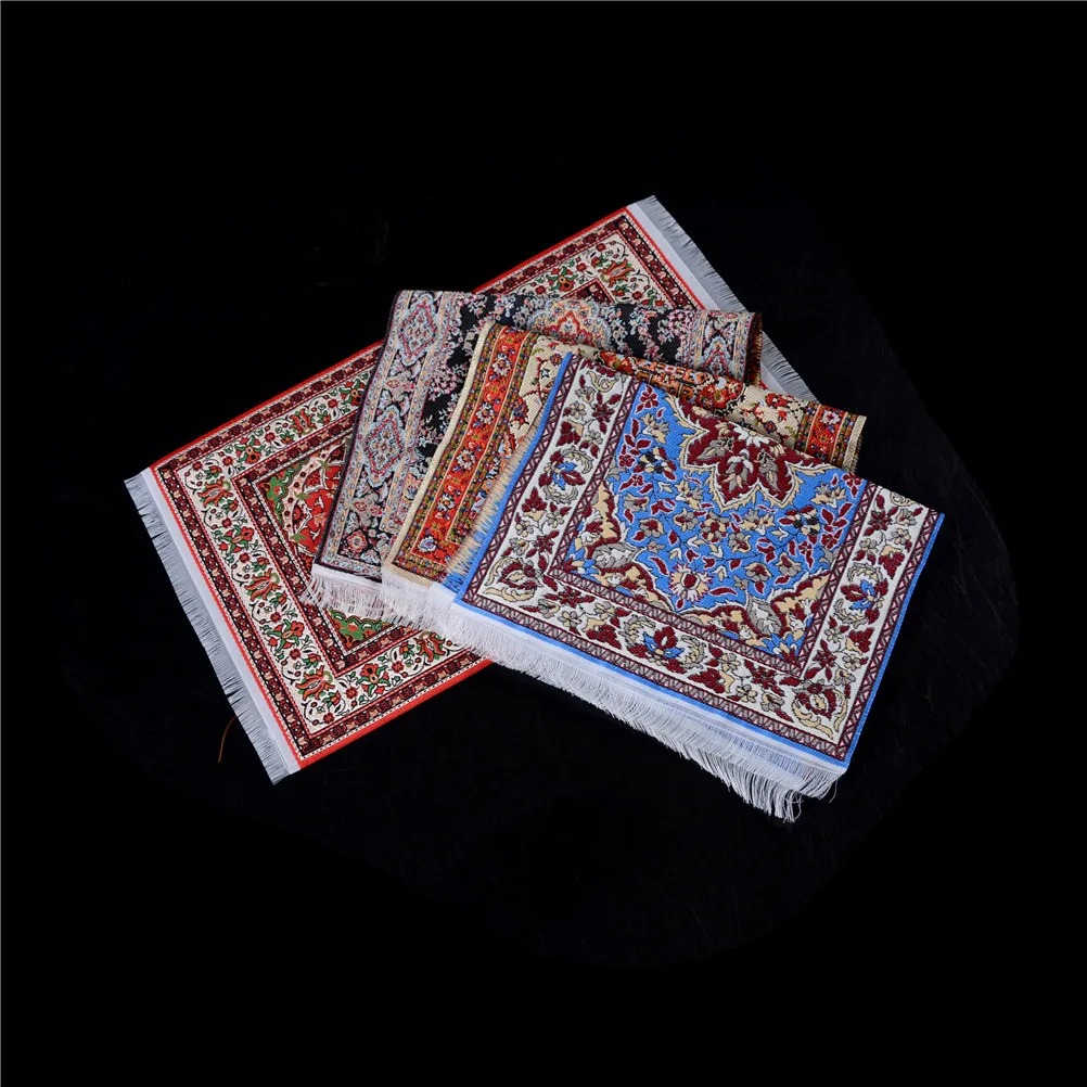 

1Pcs Dollhouse Carpet Furniture Miniature Woven Rug Doll Furniture Toys Accessory for Decoration Floor Silk Coverings Gifts