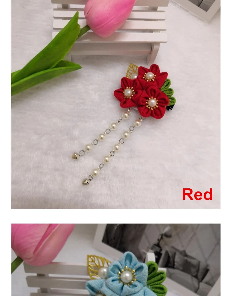 Новинка DIY японское кимоно ручной работы Sakura hairwear для девочек женские заколки для волос цветок канзаши головные уборы с длинными падениями