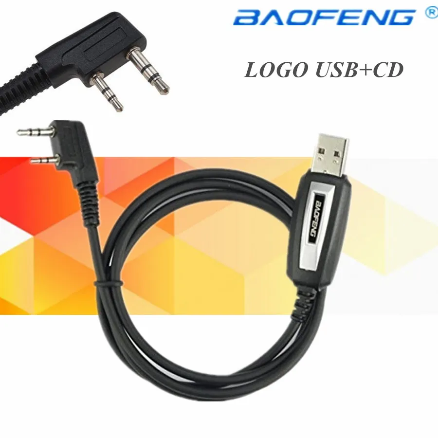 2 шт. Оригинальный BAOFENG USB кабель для программирования UV 5R B5 B6 3R + 888S двухстороннее