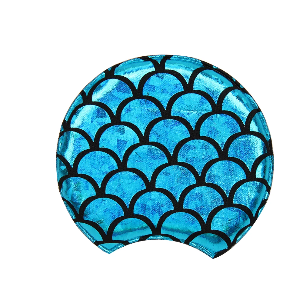 

IBOWS 10PCS Gold Foil Leopard Mermaid Scale Cat Ear Leather Patch Hair Accessories, DIY Mickey Doll Material Headband Decoration