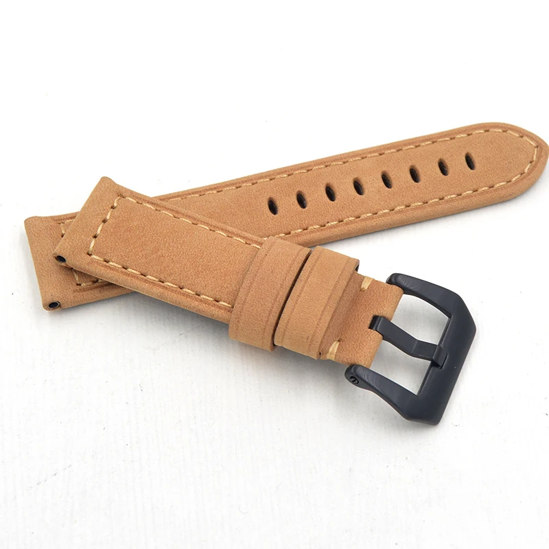 2020 Handmade Genuine Leather Watch Band Bracelet Cowhide Men Strap Fashion 22MM 24mm Belt Steel Metal Pin Buckle For Pam111 441 | Наручные