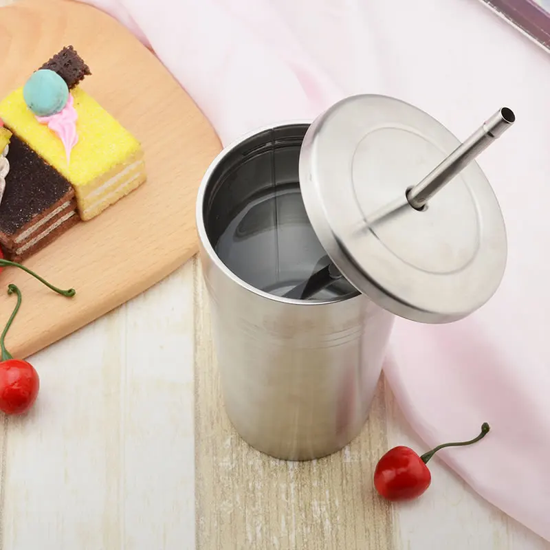 OBR портативные Кружки из нержавеющей стали с соломенной изоляцией кофейная чашка