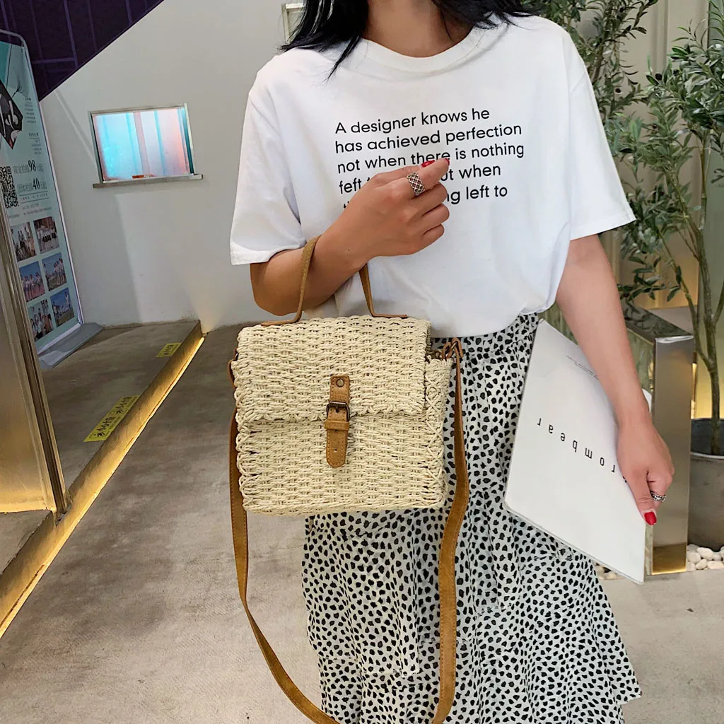 Плетеная круглая сумка из ротанга ручной работы модная женская однотонная