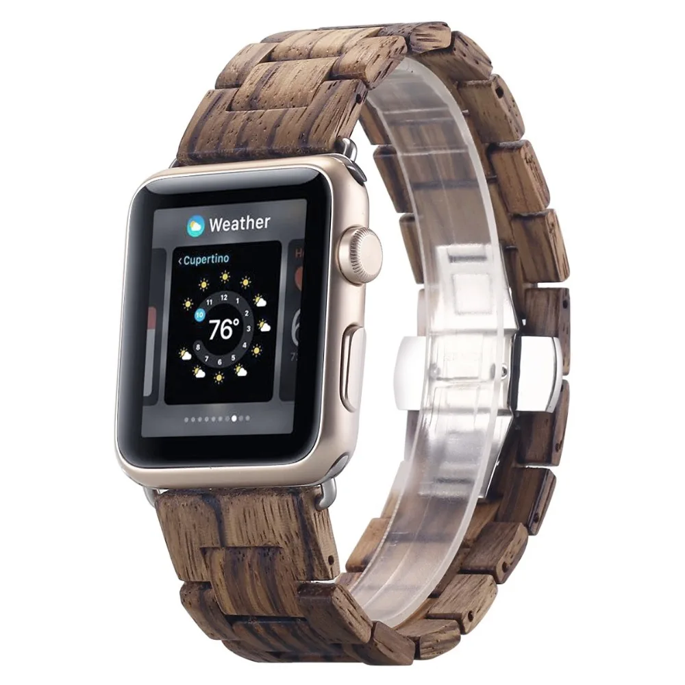 Ремешок из бамбукового дерева для Apple Watch 38 мм 42 мм 40 мм 44 мм ремешок для Apple iWatch ремешок 40 мм 44 мм Серия 1 2 3 4 5 деревянный ремешок