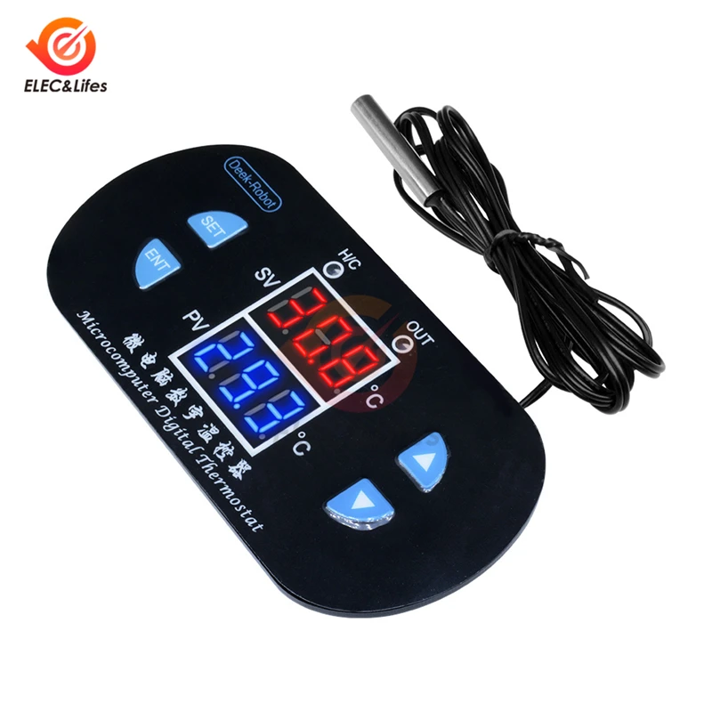 DK-W1308 светодиодный цифровой Температура контроллер 12V 10A термостат регулятор двойной нагреватель дисплея охладитель регулируемый термометр