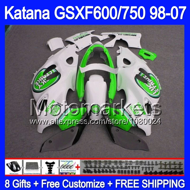 8 подарки для SUZUKI KATANA 2003 2004 2005 2006 GSX600F лаки зеленый 03 04 05 06 1356 GSXF600 белый - GSXF 600 зализа