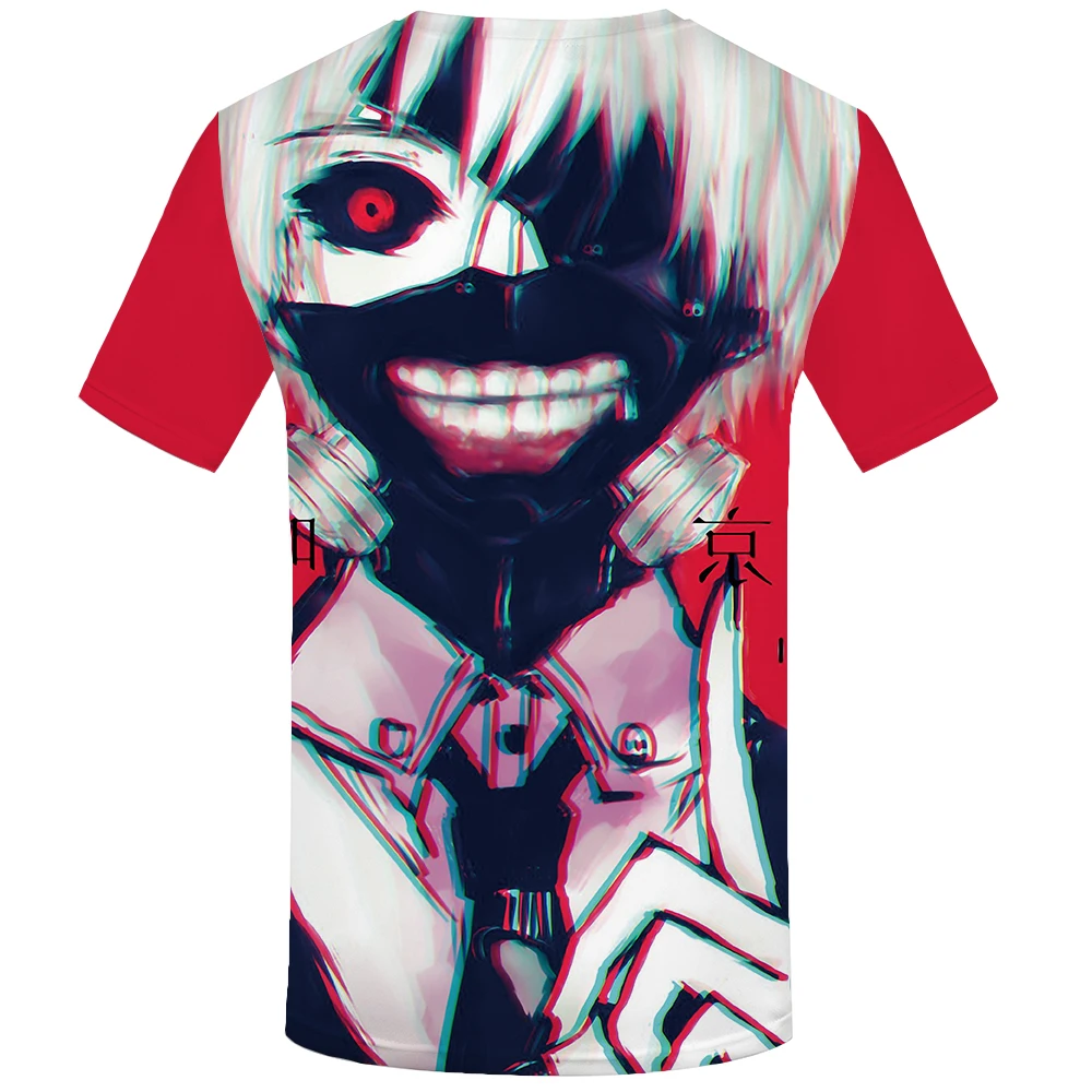 Забавная футболка с надписью «Tokyo Ghoul футболка Для мужчин Ken Kaneki футболки Повседневное японский футболки 3d футболка на военную тематику с Косплэй рубашка с принтом