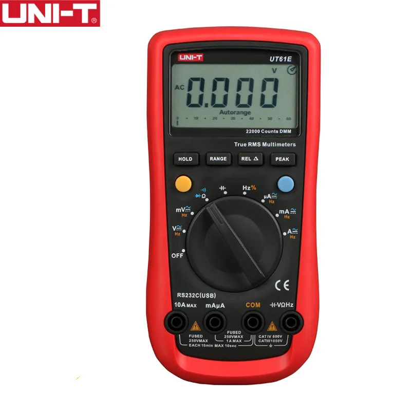 UNI-T UT61E Высокая надежность Цифровой мультиметр метр ПК Подключение AC DC напряжение относительный режим 22000 отсчетов удержания данных