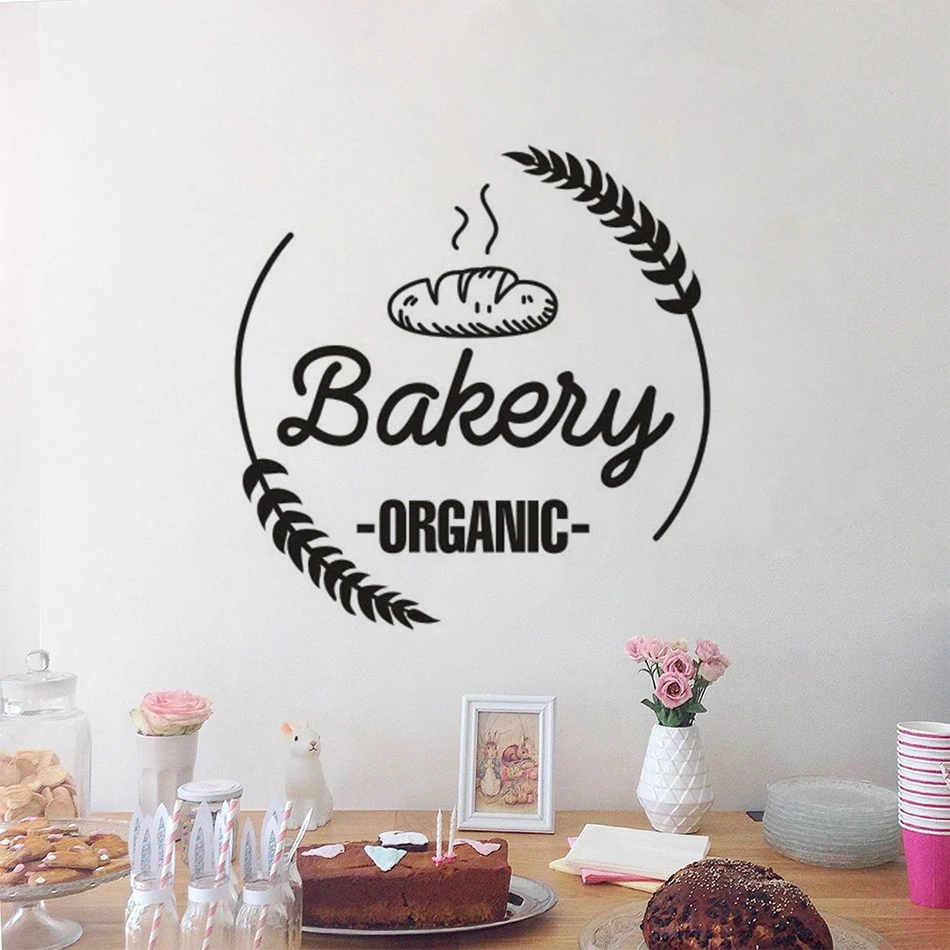 Виниловая наклейка Bakeshop табличка для пекарен на стену оконный плакат свежего