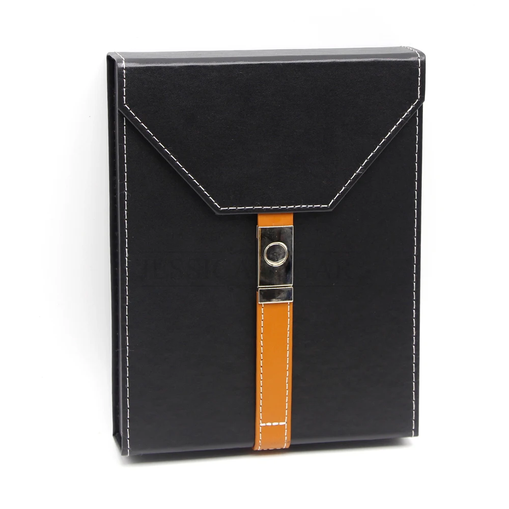 GALINER Black Elegant Leather Cedar Wood Cigar Case Travel Humidor Box Portable 8 pcs Holder With Humidifier Magnetic Lock | Дом и сад