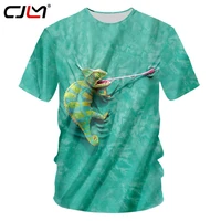 cjlm cool t shirt fashion men 3d tshirt printed funny chameleon casual short sleeve summer tops tee wholesale vlothing lots 5xl