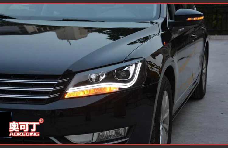 АКД тюнинг Автомобильные фары для VW Passat B7 США Версон светодиодные фары DRL Противотуманные Фары биксенон интенсивность пучка Противотуманные фары ангельские глазки авто