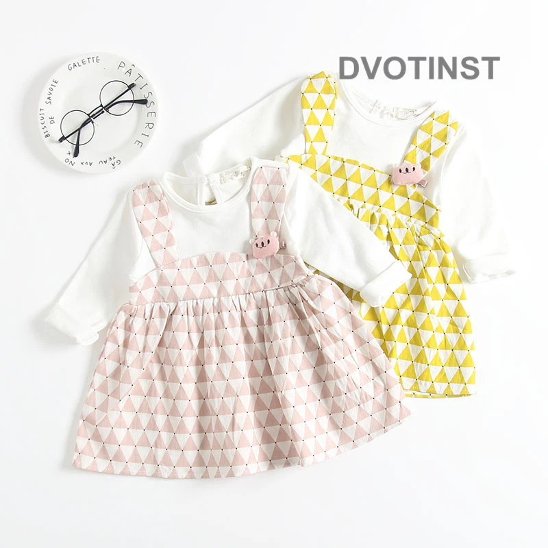 Dvotinst одежда боди для новорожденных девочек платье в клетку милые наряды принцесс