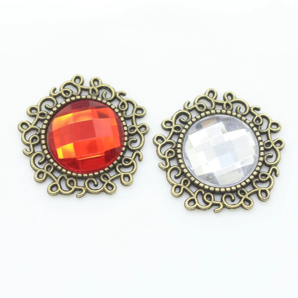 10 шт. круглые кристаллические пуговицы в стиле ретро 23 мм|crystal buttons|decorative bucklebuttons