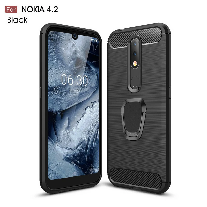 Карбона и оптоволокна для телефона чехол для Nokia 9 7,1 6,2 5,1 4,2 3,1 2,1 2,2 3,2X71 1 плюс X7 X6 X5 для детей 5, 6, 7, 8, магнитное кольцо держатель силиконовый чехол