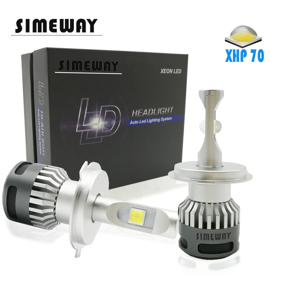 2 шт. Автомобильные светодиодные лампы H4 12000lm фары H7 led H1 9005 9006 H11 9012