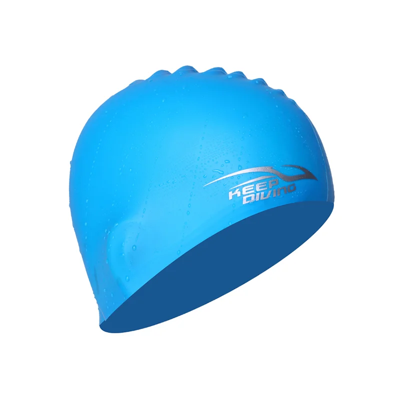 Silicone Elastic Waterproof Swimming Cap Adults Long Hair Ears Protection Scuba Diving Swimming Hat Cap Swim Pool Accessory