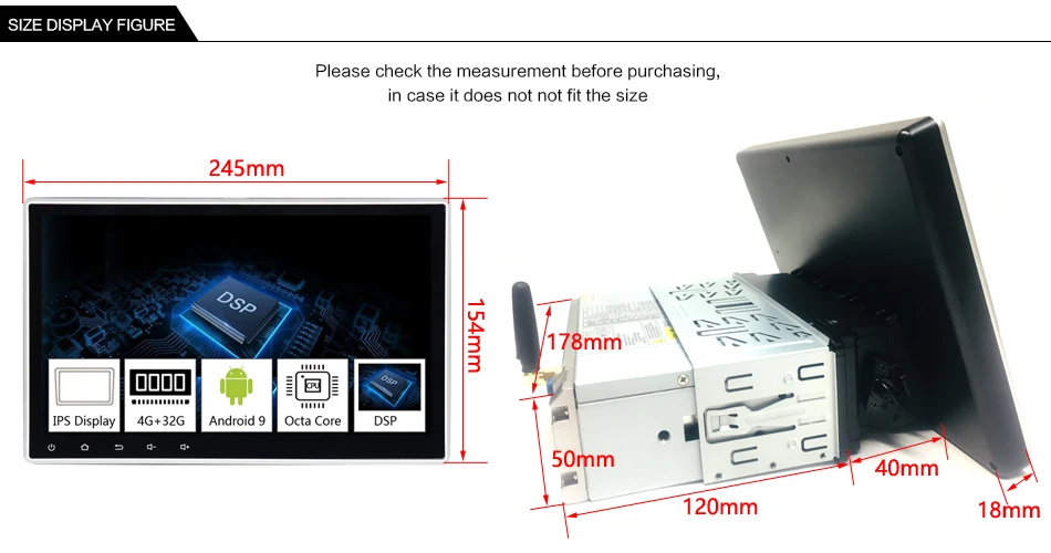Idoing 1Din 10," PX5 4G+ 64G Восьмиядерный Универсальный Автомобильный gps DSP радио плеер Android 9,0 ips экран навигация Мультимедиа Bluetooth