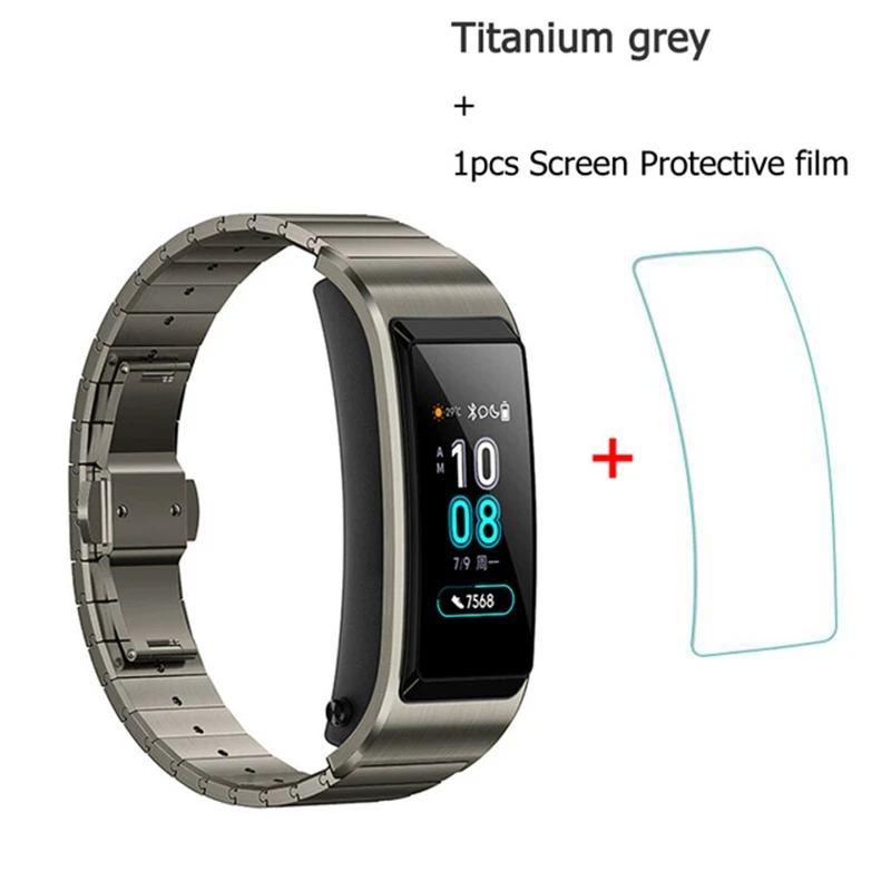 Titanium ash film huawei TalkBand B5 Talk Band B5 Bluetooth умный Браслет Сенсорный AMOLED экран Спортивный Браслет вызов наушники группа - Цвет: Titanium ash film
