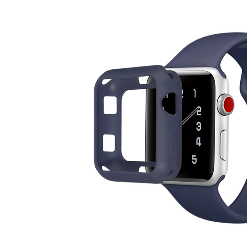 FGHGF стильный мягкий ТПУ защитный чехол серии 3 2 1 для Apple Watch 38 мм 42 цветной